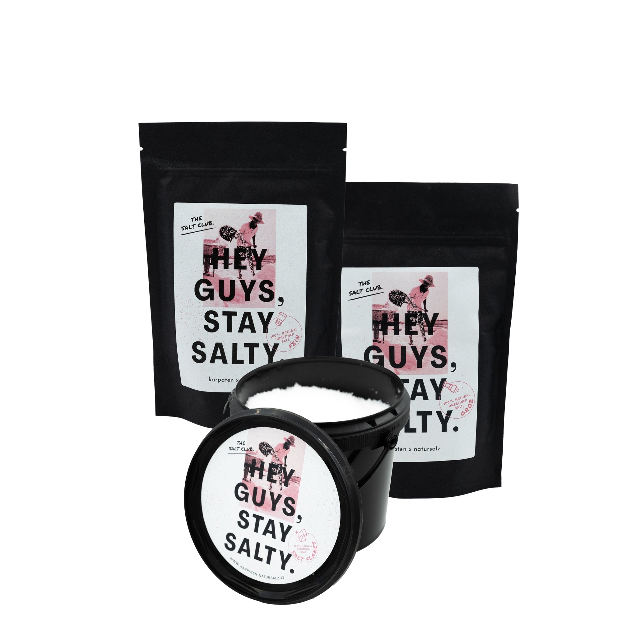 Karpaten Natursalz Bundle groß – Premium Steinsalz & Flakes (3er-Set)