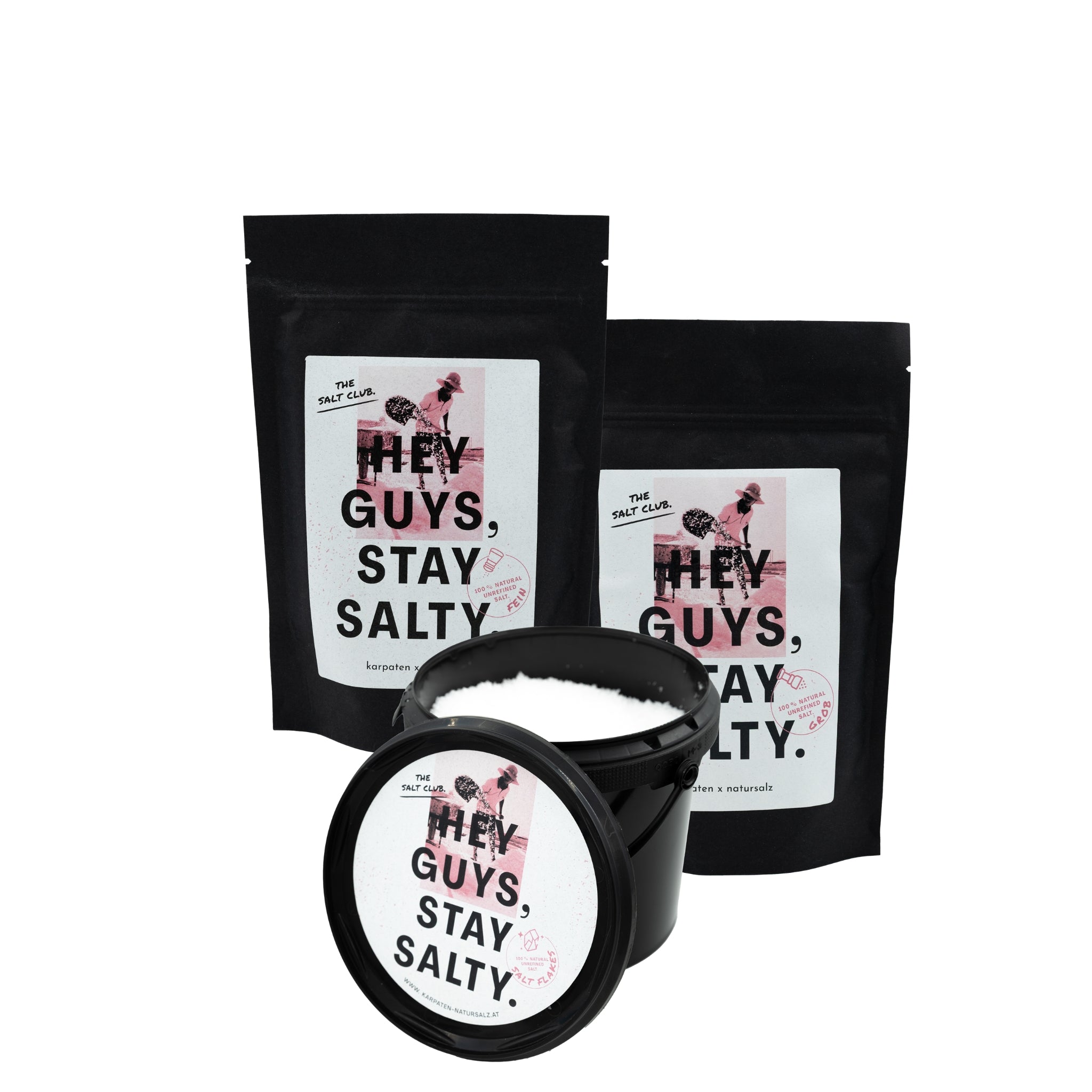 Karpaten Natursalz Bundle groß – Premium Steinsalz & Flakes (3er-Set)